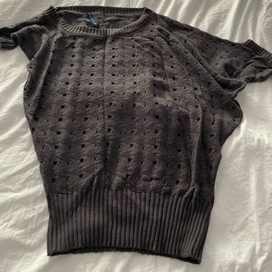 French Connection XS Cotton Unique Sweater Top With Holes